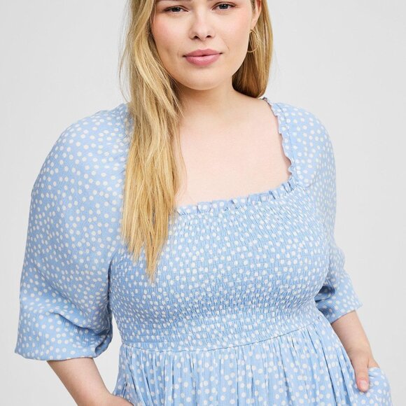 Torrid Midi Gauze 3/4 Length Sleeve Dress sz 1 & sz 2 /FREE GIFT WITH  PURCHASE! - Picture 3 of 4